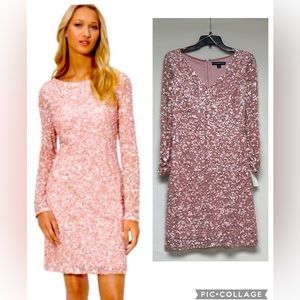 Aidan Mattox long sleeves V-NECKLINE beaded dress NWT